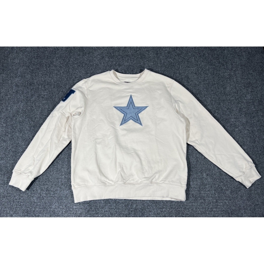 Pro Standard Dallas Cowboys Sweatshirt White Blue Size L NFL Football Vintage